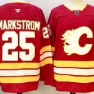 Flames #25 Jacob Markstrom Stitched Hockey Jersey Red