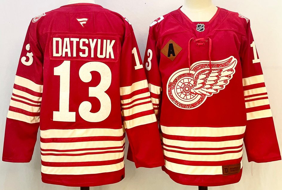 Pavel Datsyuk Detroit Red Wings Red With A Patch Stitched Hockey Jersey Centennial Premium