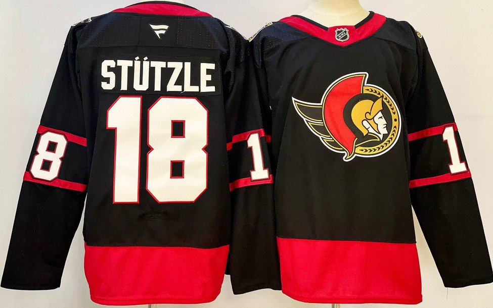 Tim Stutzle Ottawa Senators Black 2025 Stitched Hockey Jersey Premium Home