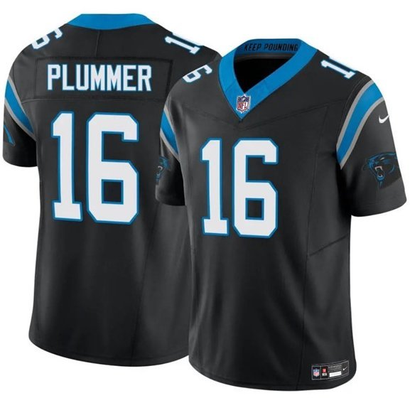 Jack Plummer Carolina Panthers #16 Black F.U.S.E. Limited Football Stitched Jersey