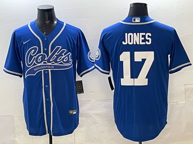 Daniel Jones Indianapolis Colts #17 Stitched Baseball Jersey Royal