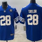 Jonathan Taylor Indianapolis Colts #28 Blue Stitched Jersey Jim Irsay Patch