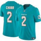 Bradley Chubb Miami Dolphins #2 Aqua Stitched Shirt F.U.S.E