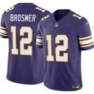 Max Brosmer Minnesota Vikings #12 Purple Stitched Shirt F.U.S.E. Throwback