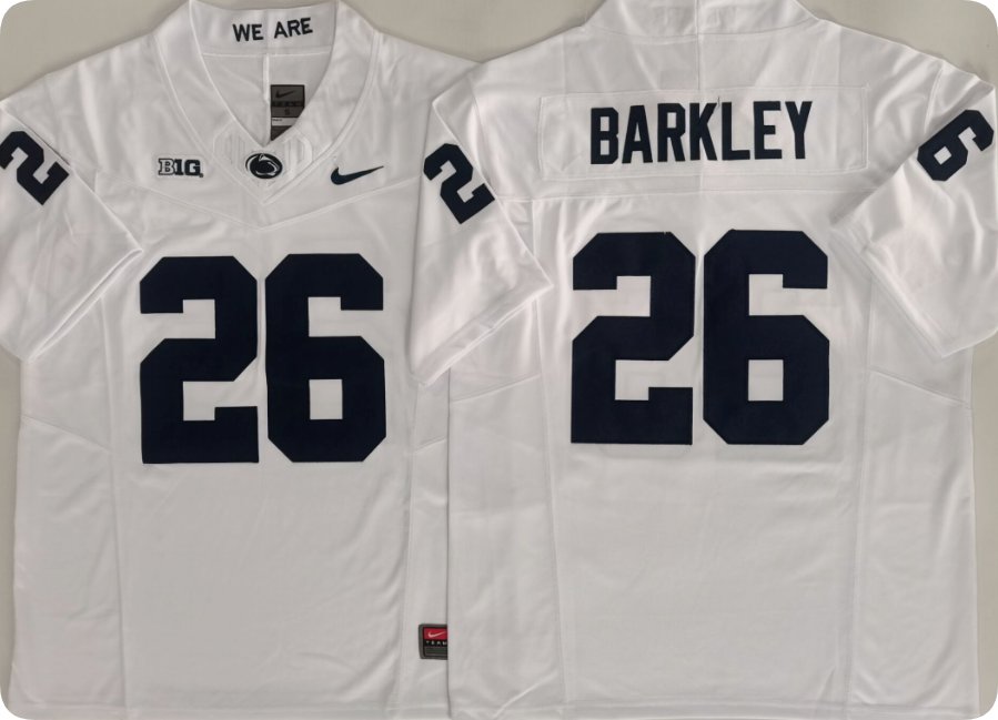 Saquon Barkley Penn State Nittany Lions #26 White Stitched Jersey F.U.S.E