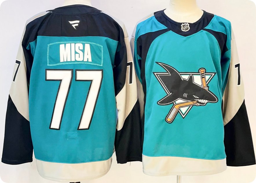 Michael Misa San Jose Sharks #77 Teal 2025 Stitched Jersey Alternate