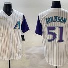 Randy Johnson Arizona Diamondbacks #51 White Stitched Throwback Jersey