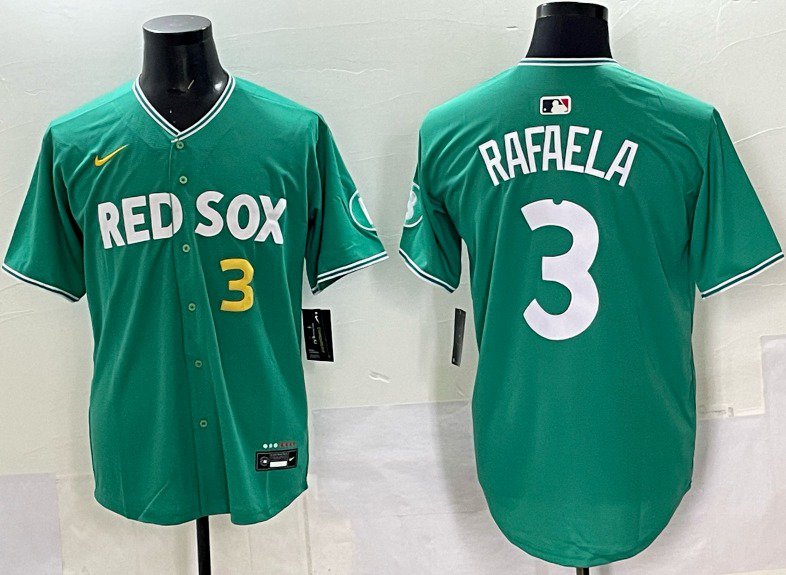Ceddanne Rafaela Boston Red Sox #3 Green City Connect Stitched Jersey