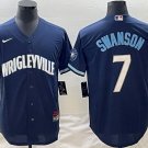 Dansby Swanson Chicago Cubs #7 Navy City Connect Stitched Jersey