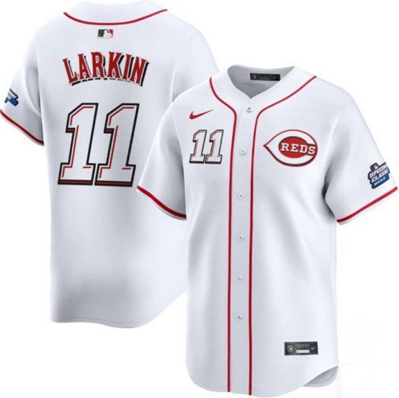 Barry Larkin Cincinnati Reds #11 White 2025 Speedway Classic Home Jersey Stitched