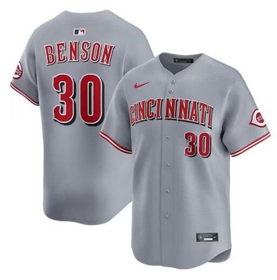 Will Benson Cincinnati Reds #30 Gray Road Limited Stitched Jersey