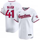 Carlos Santana Cleveland Guardians #41 White Home Jersey Stitched