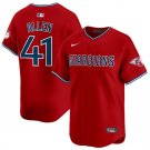 Carlos Santana Cleveland Guardians #41 Red Stitched Jersey Alternate