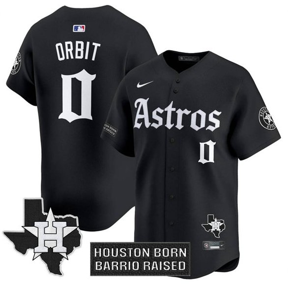 Orbit Houston Astros #0 Black 'Gothic Edition' Vapor Limited Stitched