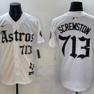 Screwston Houston Astros #713 White Gothic 'Houston Born Barrio Raised' Stitched