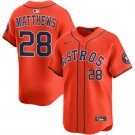Brice Matthews Houston Astros #28 Orange 2025 Alternate Stitched