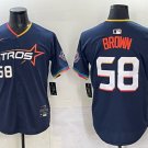 Hunter Brown Houston Astros #58 Navy 2025 City Connect Limited Stitched