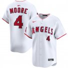 Christian Moore Los Angeles Angels #4 White Home Limited Stitched Jersey