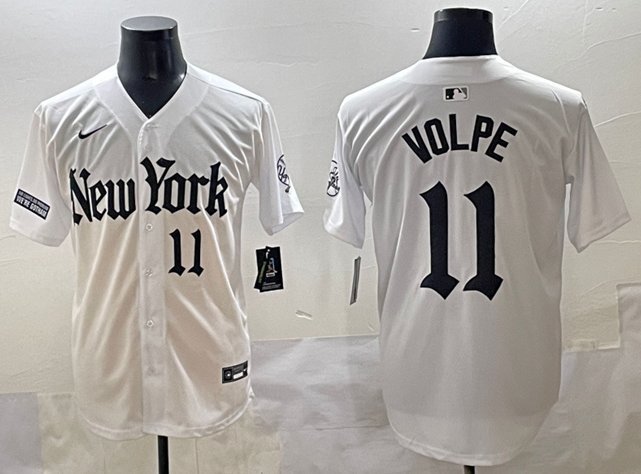 Anthony Volpe New York Yankees #11 White 'Gothic Legacy Edition' Stitched Jersey