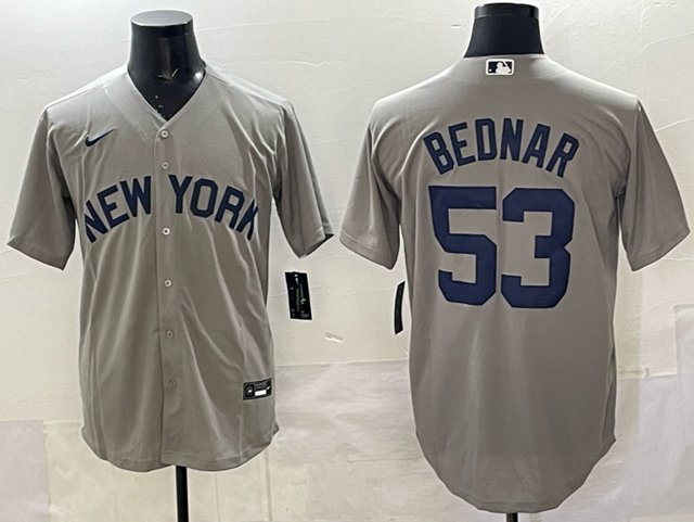 David Bednar New York Yankees #53 Grey Stitched Jersey