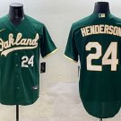 Ricky Henderson Oakland Athletics #24 Stitched Jersey Green