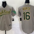 Nick Kurtz Oakland Athletics #16 Grey Jersey Stitched