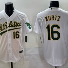 Nick Kurtz Oakland Athletics #16 White Stitched Jersey