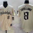 Nick Castellanos Philadelphia Phillies #8 Cream Gothic Vapor Stitched Jersey