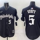 Bryson Stott Philadelphia Phillies #5 Black Gothic Stitched Jersey