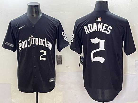 Willy Adames San Francisco Giants #2 Black 'Gothic Fog Edition' Stitched Jersey
