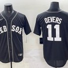 Rafael Devers Boston Red Sox #11 Black Lights Out Stitched Jersey