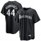 Julio Rodríguez Seattle Mariners #44 Black Lights Out Stitched Jersey