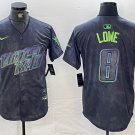 Brandon Lowe Tampa Bay Rays #8 Charcoal City Connect Stitched Jersey