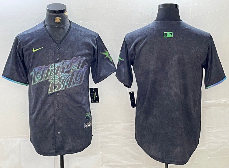 Tampa Bay Rays Blank Charcoal City Connect Limited Stitched Jersey
