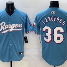 Wyatt Langford Texas Rangers #36 Blue Limited Stitched Jersey