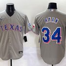 Nolan Ryan Texas Rangers #34 Grey With Patch Stitched Jersey