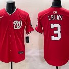 Dylan Crews Washington Nationals #3 Red Stitched Jersey