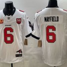 Tampa Baker Mayfield Bay Buccaneers #6 White F.U.S.E. 50th Season & 4-Star C Patch Stitched
