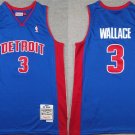 Ben Wallace Men's Detroit Pistons #3 Blue Throwback Jersey Stitched