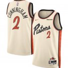 Cade Cunningham Detroit Pistons #2 Cream 2024-25 City Edition Stitched