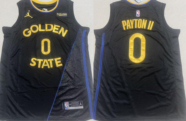 Gary Payton II Golden State Warriors #0 Black 2024-25 Statement Edition Stitched