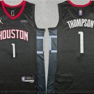 Amen Thompson Houston Rockets #1 Black Statement Edition Jersey Stitched