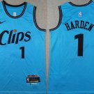 James Harden Los Angeles Clippers #1 Light Blue 2024 City Edition Stitched Jersey