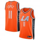 Brook Lopez Los Angeles Clippers #11 Orange 2025-26 City Edition Swingman Stitched Jersey