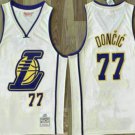 Luka Doncic Men's Los Angeles Lakers #77 Cream Throwback Swingman Jersey