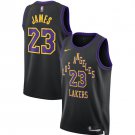LeBron James Men's Los Angeles Lakers #23 Black 2025-26 City Edition Stitched Jersey