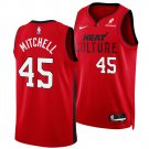 Davion Mitchell Men's Miami Heat #45 Red 2025 City Edition Stitched Jersey