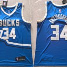 Giannis Antetokounmpo Men's Milwaukee Bucks #34 Royal 2024 City Edition Stitched Jersey