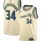 Giannis Antetokounmpo Men's Milwaukee Bucks #34 Cream 2025-26 Stitched Jersey