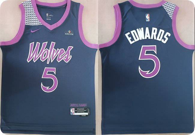Anthony Edwards Men's Minnesota Timberwolves #5 Navy 2025-26 Stitched jersey